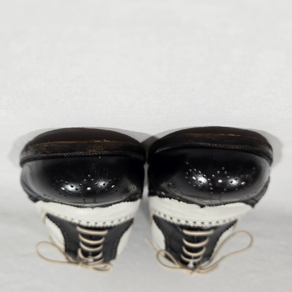 Vintage SPECTATOR COLE HAAN Black&White Wingtip Oxford Dress Shoes Size 9D ITALY - Picture 9 of 17